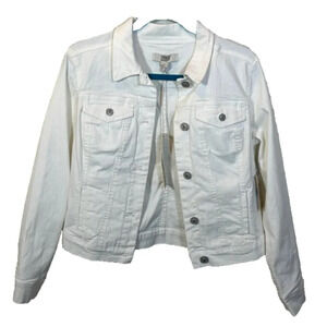 Vintage America Blues Women's White Denim Jacket size small
